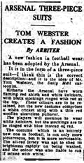 daily mirror feb 1933 new arsenal kit